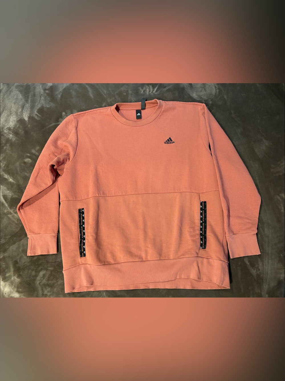 adidas Men’s Coral-Pink Crewneck Sweatshirt